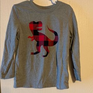 Cat & Jack Gray Long Sleeve Dinosaur Tee